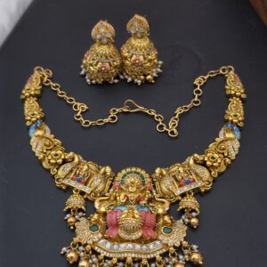 Premium matt handmade meenakari enamel lakshmi necklace 