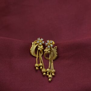  Premium foaming ad stone peacock chain drops earing  