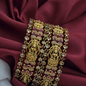 Premium matt ad stone lakshmi bangle 