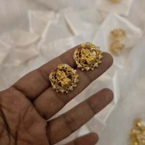 Premium quality  antique lakshmi stud comes real gold tone