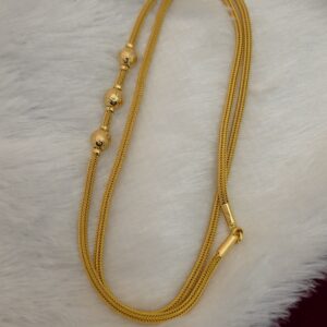 Premium foaming 3 ball 30 inches mugappu chain comes realgold tone