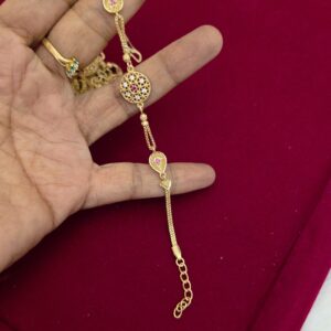 Premium impon unpolished ruby white bracelet with adjustable 