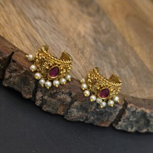 Premium matt bukkadi ruby stud 