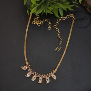 Premium foaming ad ruby stone mango necklace 