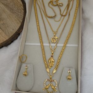 Premium foaming birds combo28 inches dollar chain ,28 inche dollar chain ,18 inches dollar chain,1 jhumka ,1 ring ,1 bracelet