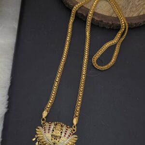 Premium impon ad stone 32 inch lakshmi dollar chain 