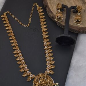 Premium matt lakshmi haram with jhumka