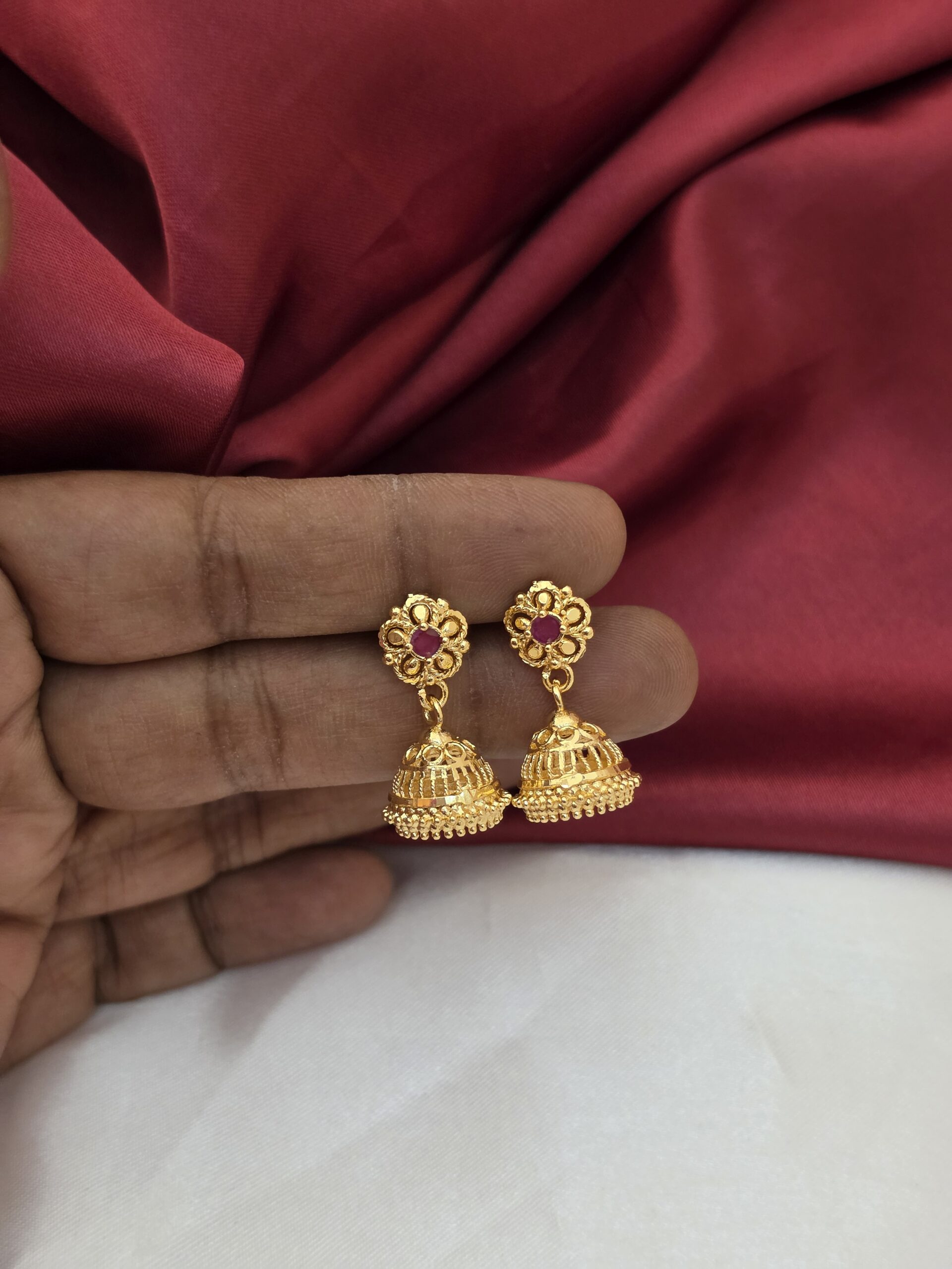 premium foaming ad stone jhumka