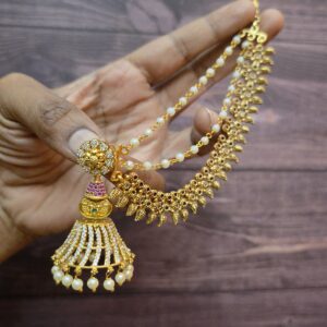  Premium matt ad stone jhumka with maatal