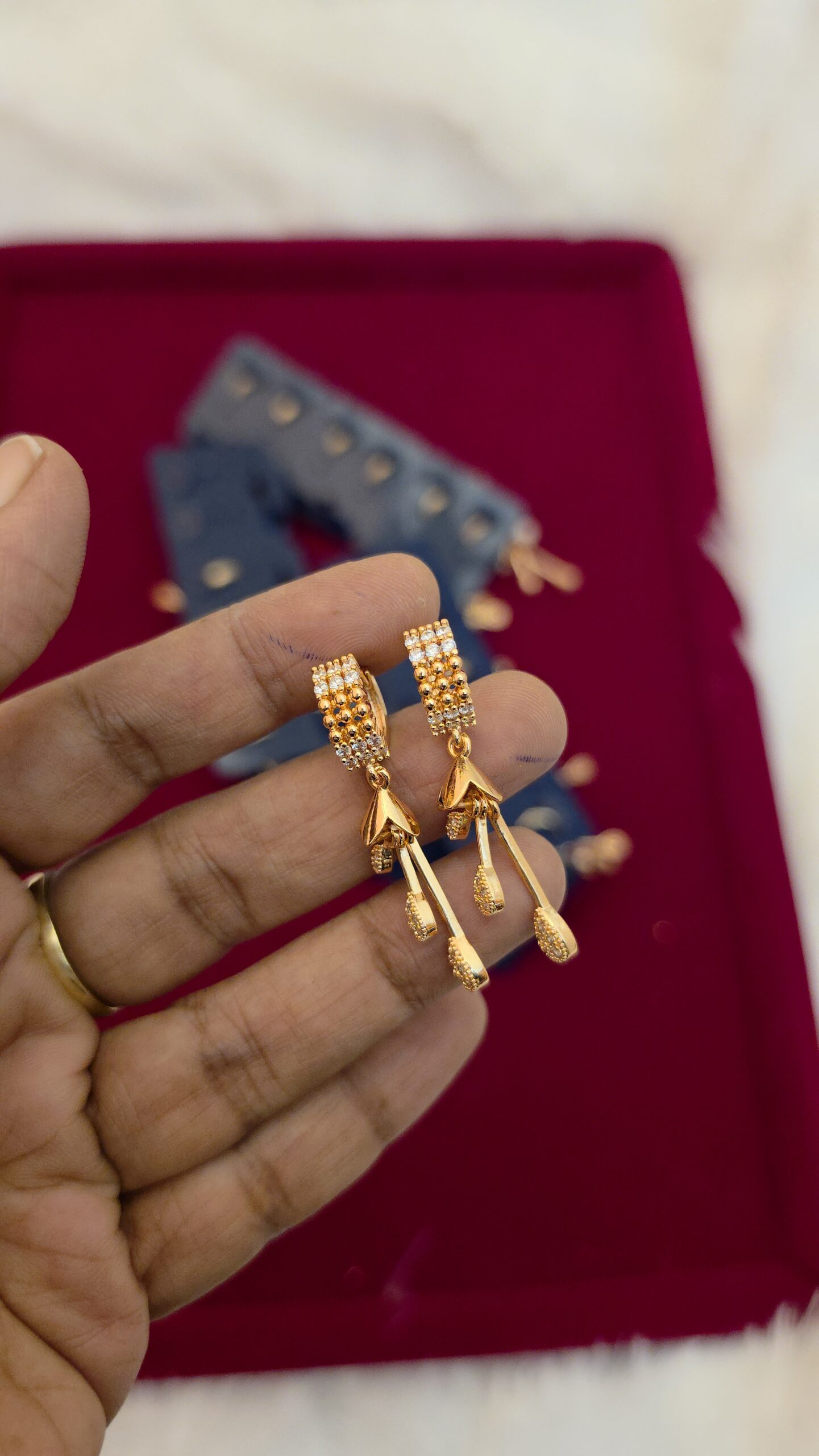 Premium ad rose chain drops earing