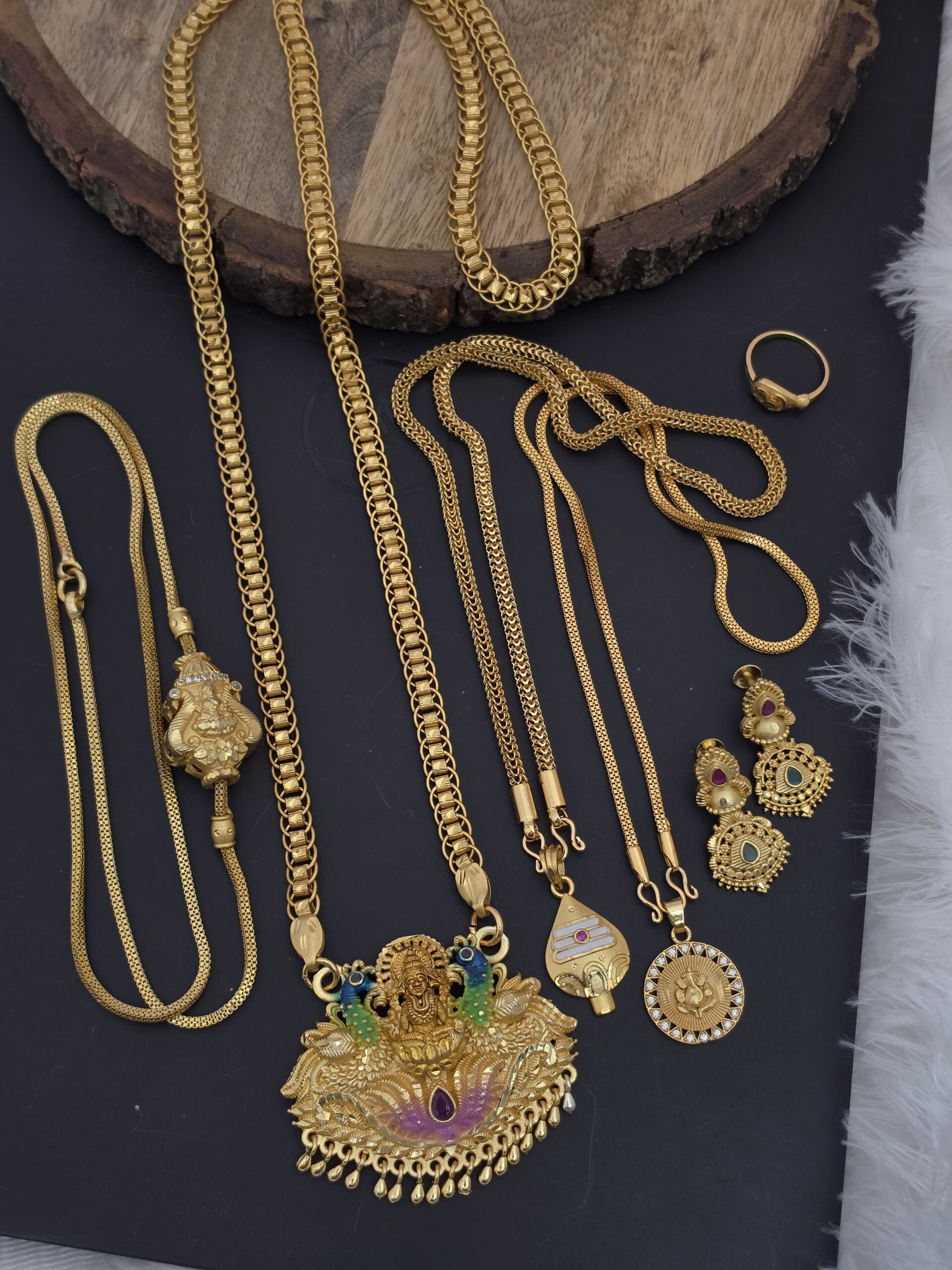 Premium foaming enamel 24 inch dollar chain,2* 18inch dollar chain, 24 inch mugappu chain, jhumka