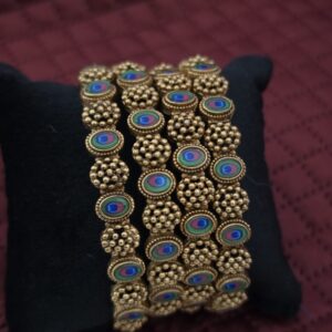 Premium matt ad peacock stone bangle 