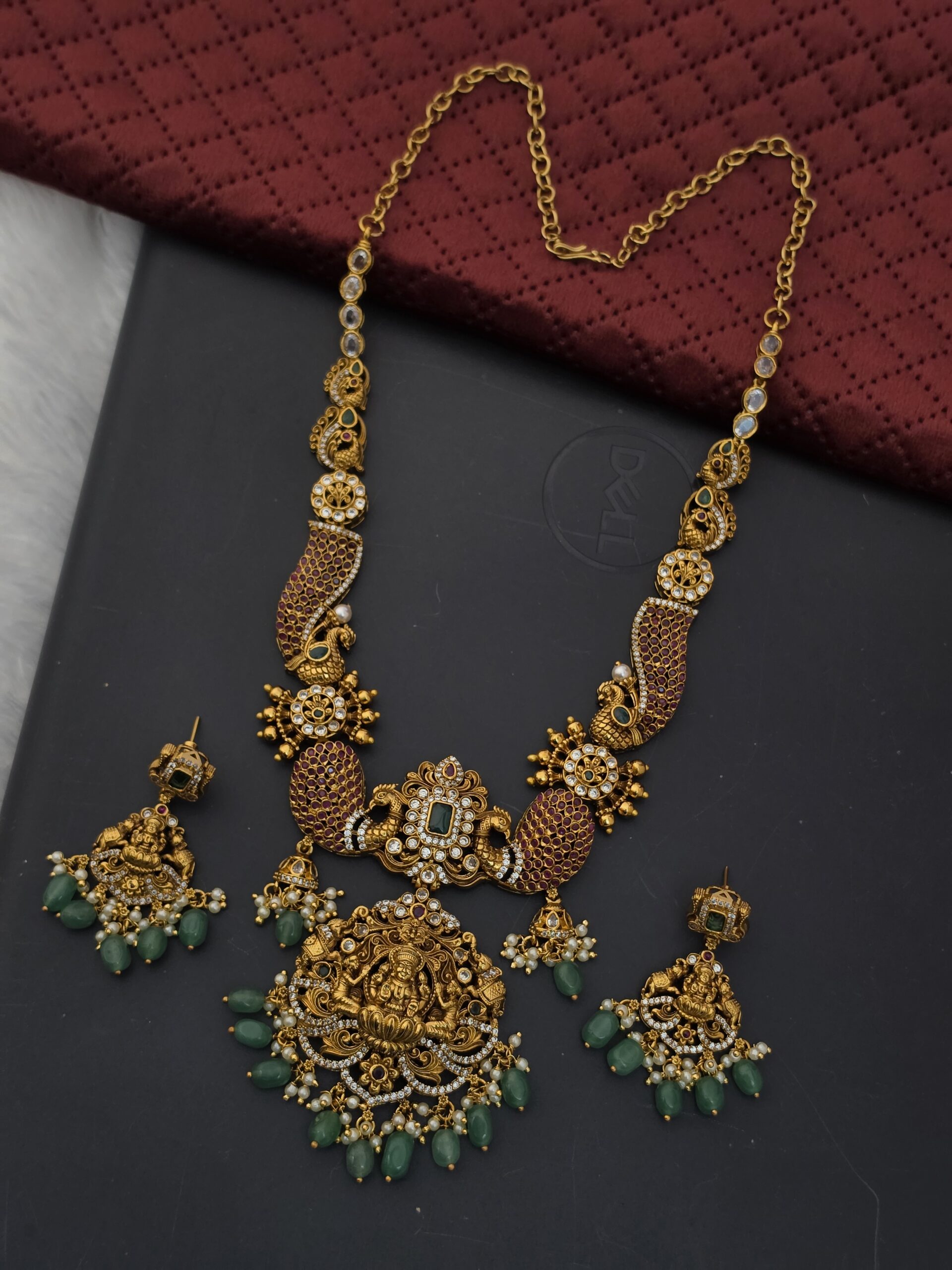 Premium Matt Ad stone Lakshmi Haram