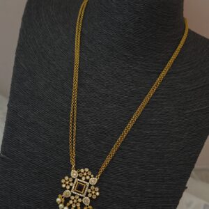 Premium matt ad stone 2 line 20 inch dollar chain 