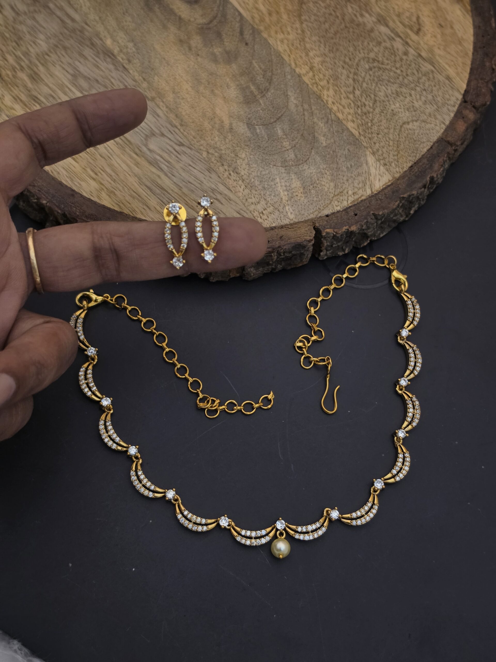 Premium ad antique double layer necklace with earings