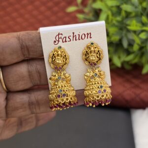Premium Matt lakshmi ad stone jhumka