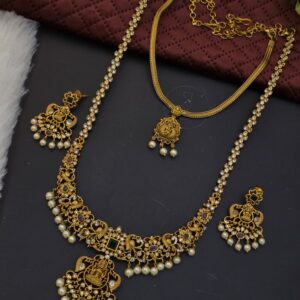  Premium Matt lakshmi haram with necklace 