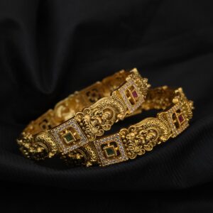 Premium matt antique nakshi bangle with multi colour