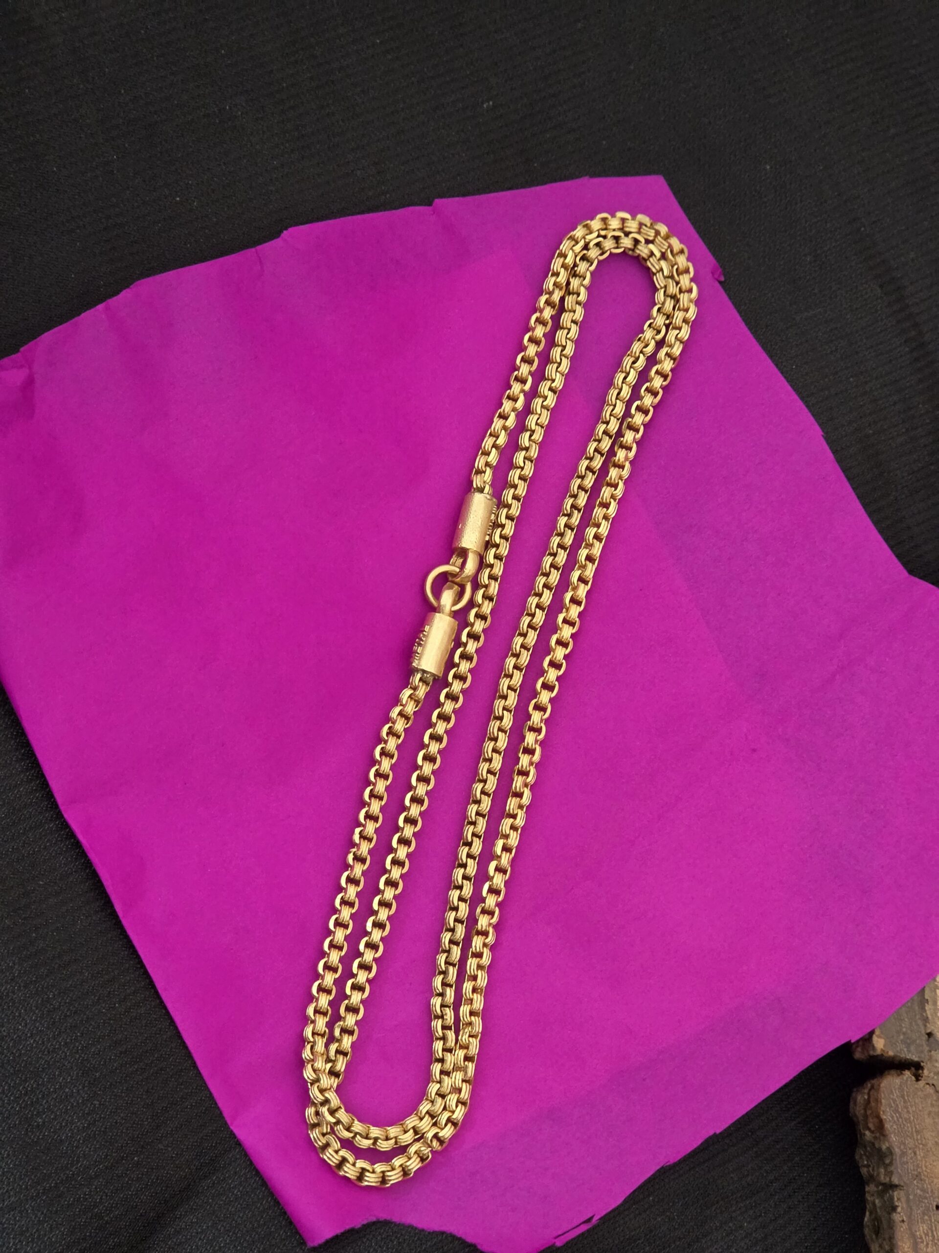 Premium impon 24 inch unpolished thick savitham chain