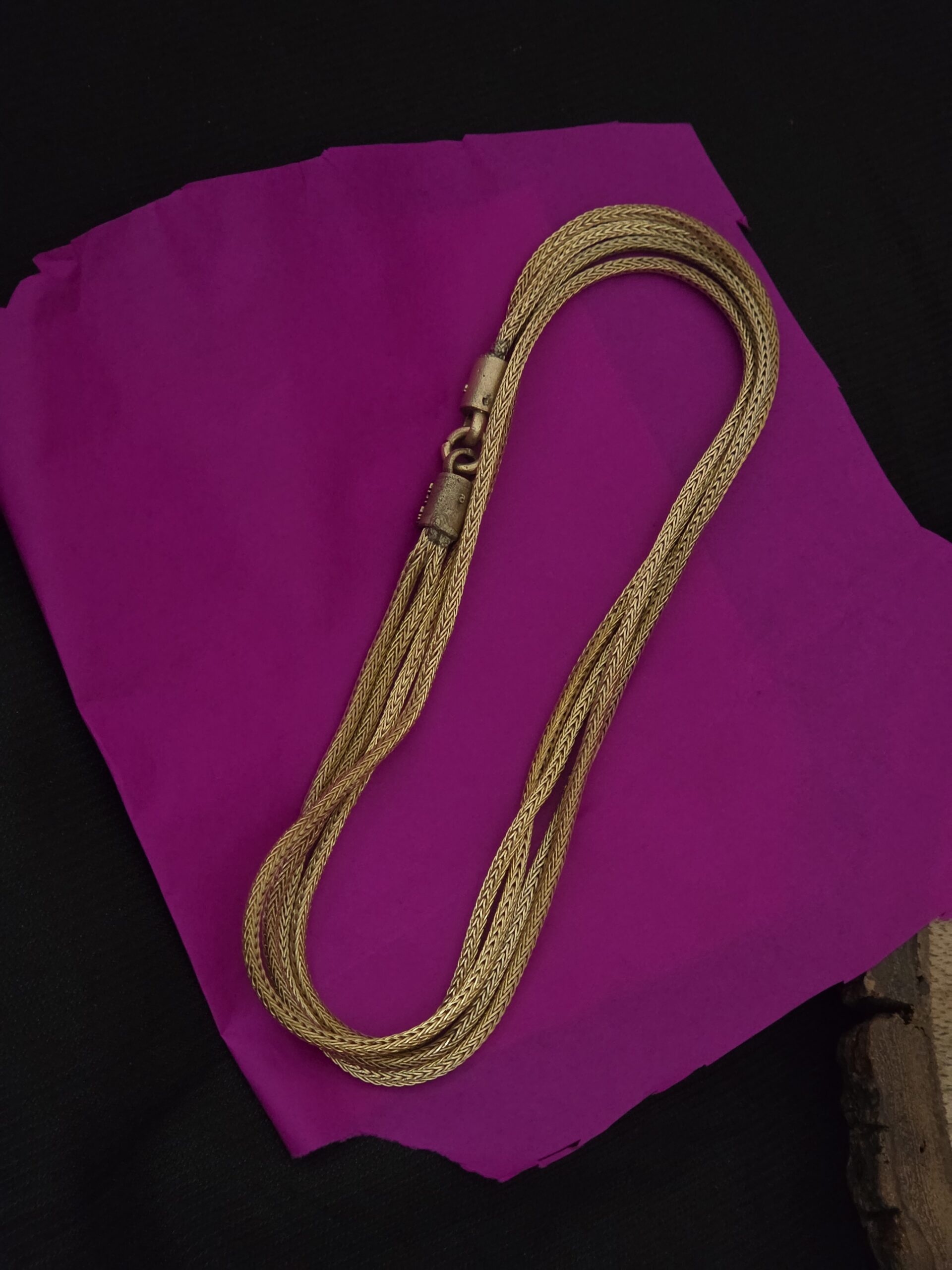 Premium impon 24 inch unpolished v pattern retta patta chain