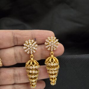 Premium matt trending antique diamond replica jhumka 