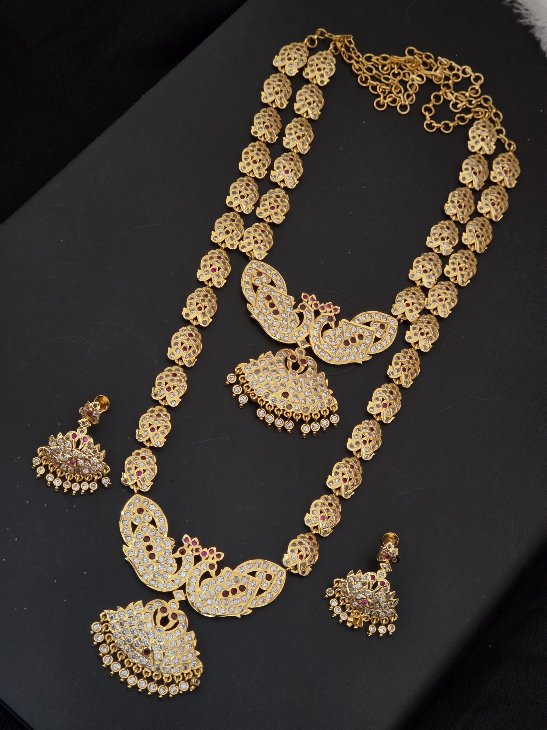 Premium impon combo with mid haram, long haram, and earings