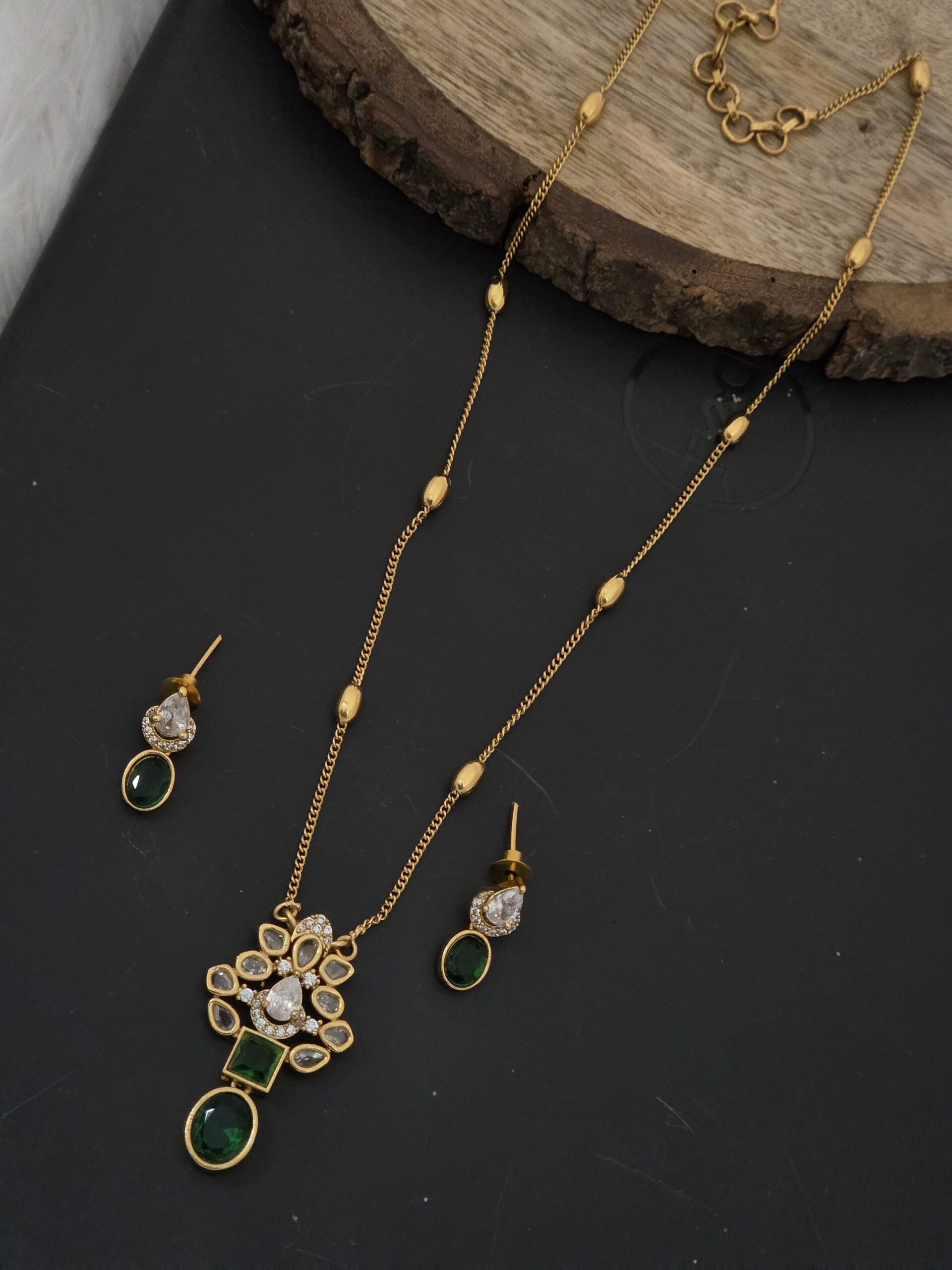 premium matt ad stone necklace with earings offer sale