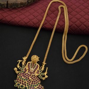 Premium matt ad stone lakshmi dollar chain 32 inch