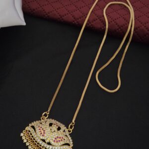 Premium impon AD stone 32 inch peacock dollar chain 
