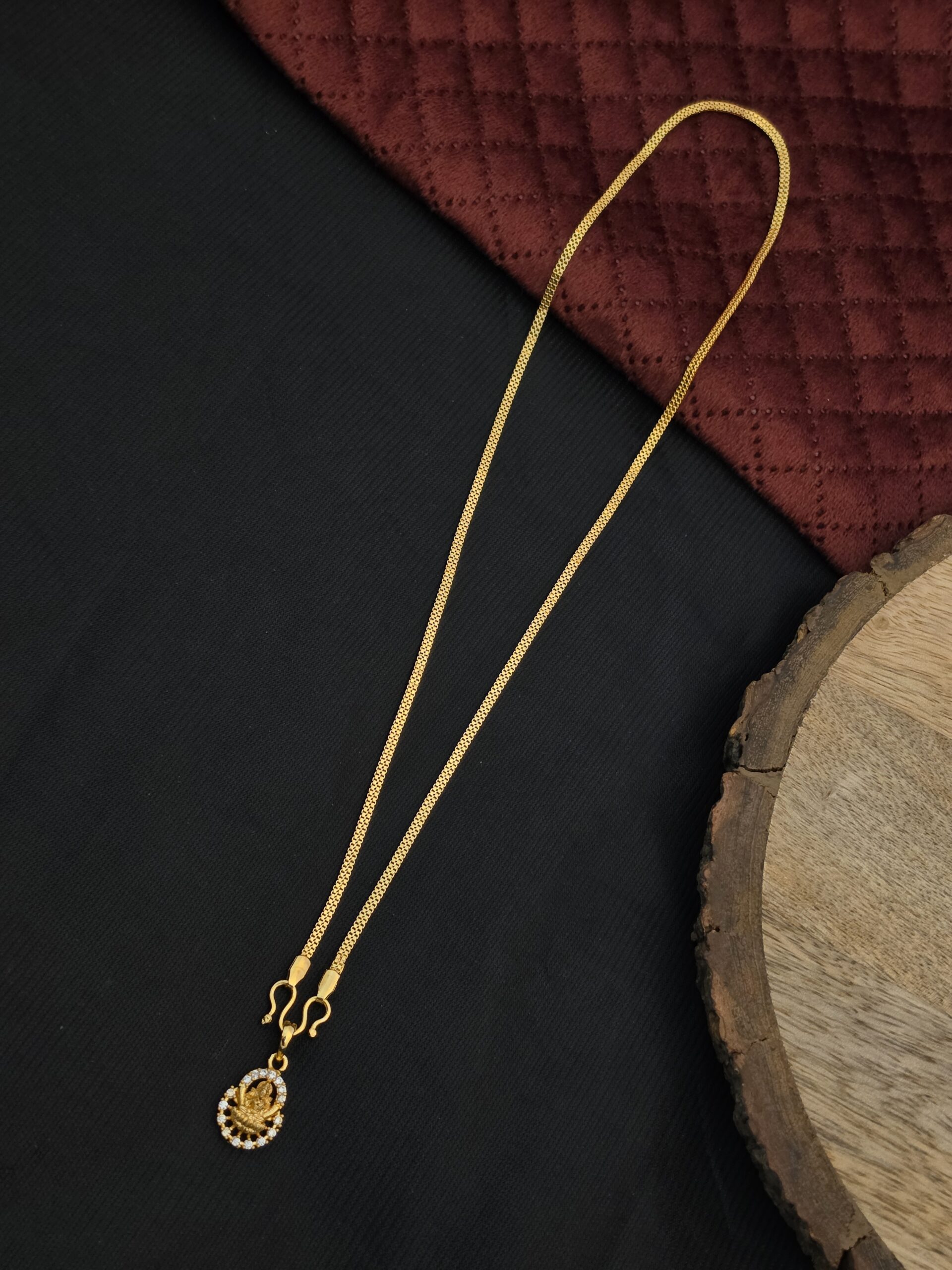 One Day Offer Sale Premium Lakshmi Ad Stone Dollar Chain