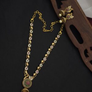 Premium Matt Ad Stone Diamond look Like Necklace with Stud