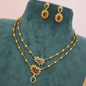 Premium Matt Finish Double Line Multi Layer Necklace