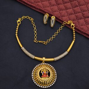 premium Matt Finish Lakshmi Detachable Necklace