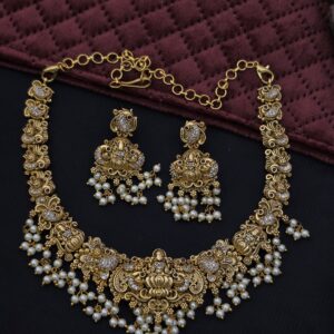 Premium Matt Wedding Necklace With Stud