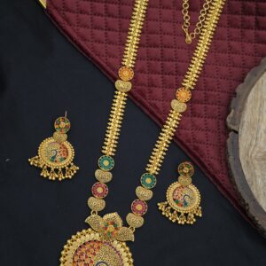 Premium Foaming Peacock Haram With Earings