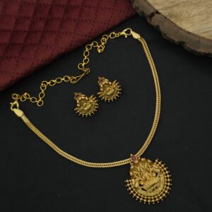 Premium Matt Goddess Necklace with Earings