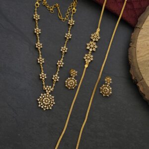 Premium Matt Finish Mugappu With Necklace Combo