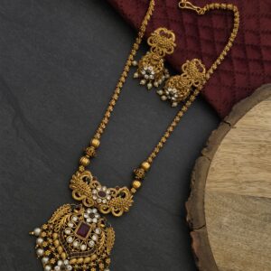 Premium mat antique haram with jhumka