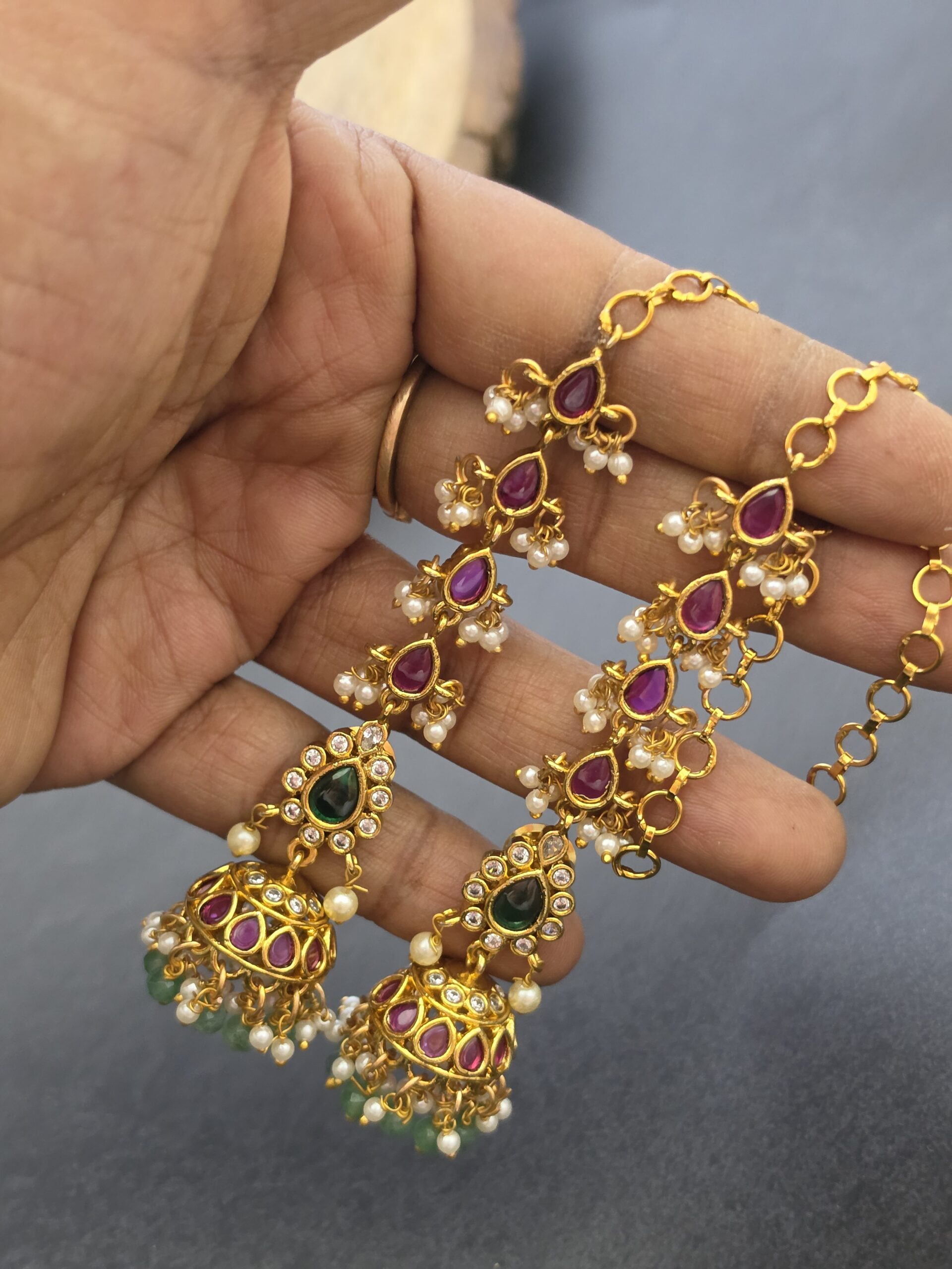 Premium Matt Jhumka with Attachable Mattal