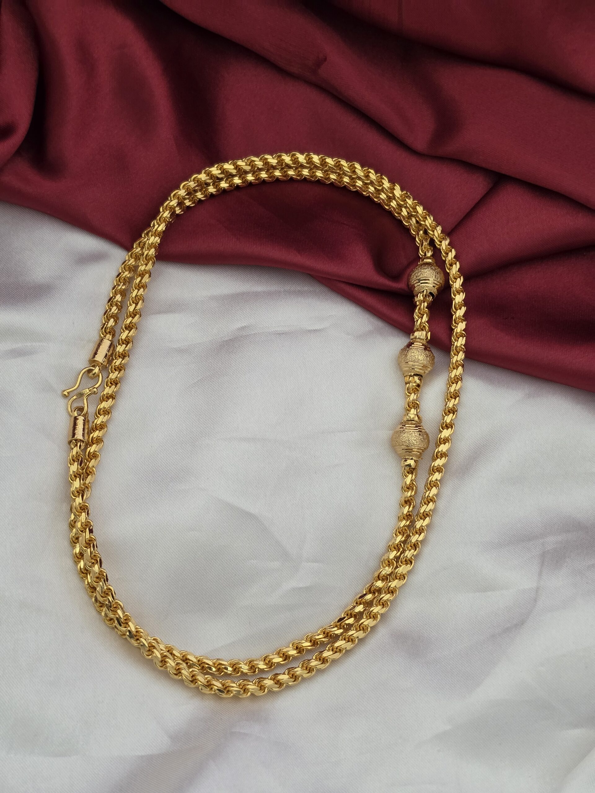 Premium Foaming 3 Ball Muggappu Chain 30 inches