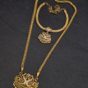 Premium Impon Peacock Haram With Peacock Necklace