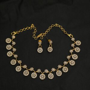 Premium Matt Finsish Chkaram Type Necklace With Stud