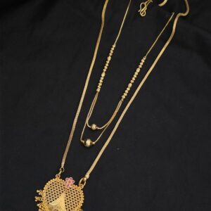 Premium Foaming Ruby Stone Haram With Necklace