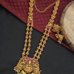 Premium Matt Finish Lakshmi Haram with Earings
