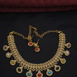 Premium Matt Navaratna Necklace