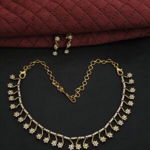Premium matt Ad Stone Necklace With Stud
