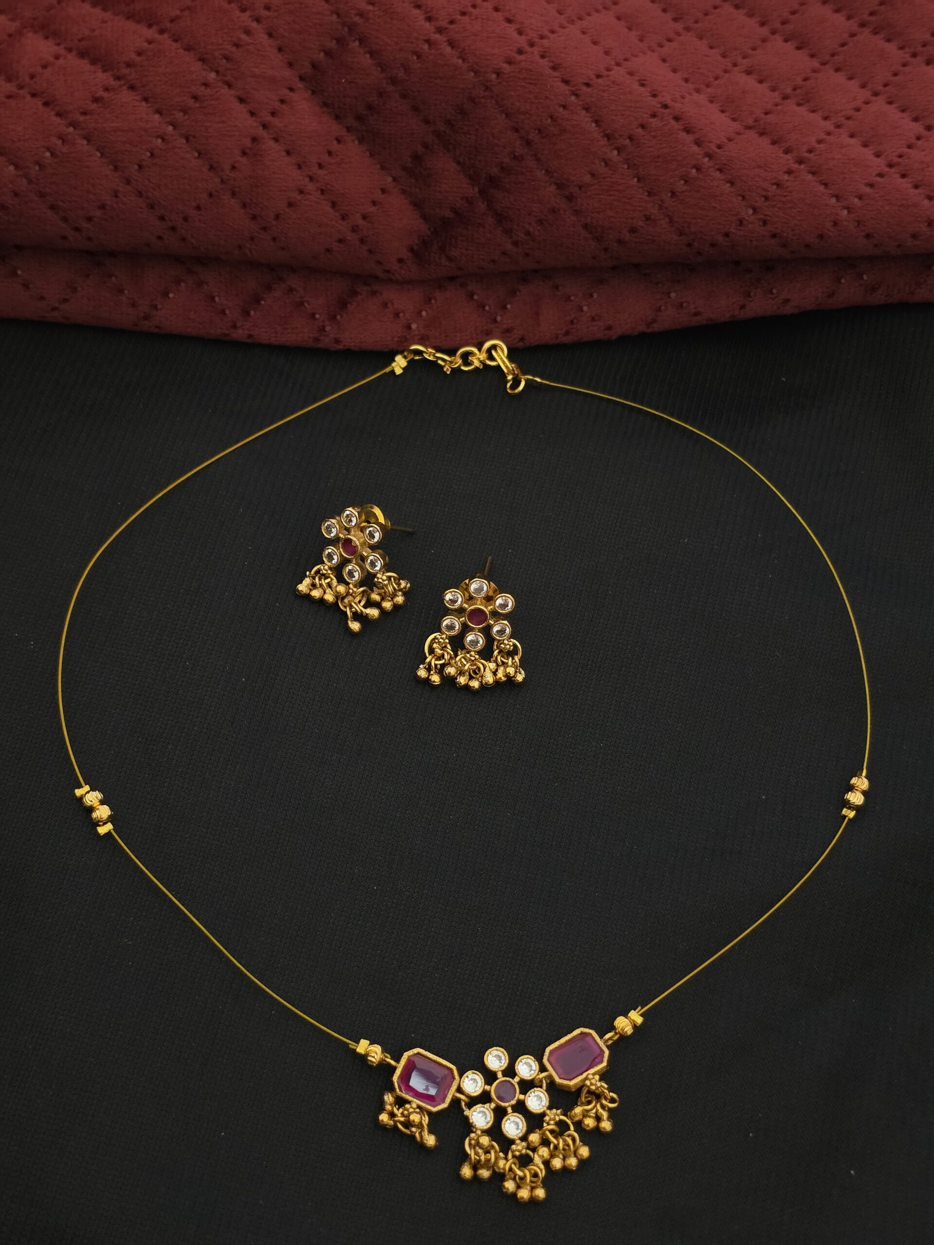 Premium Matt Invisible Necklace With Stud