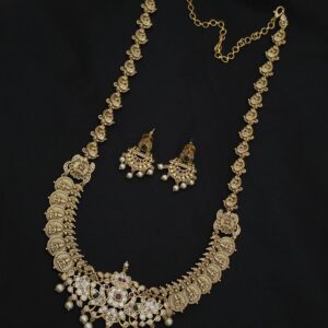Premium Matt Finish Lakshmi coin Haram with Stud