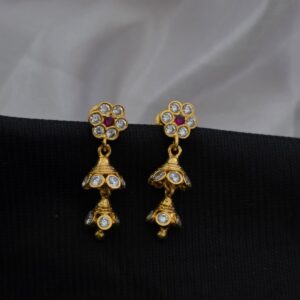 Premium Impon Ad Stone Step Jhumkha