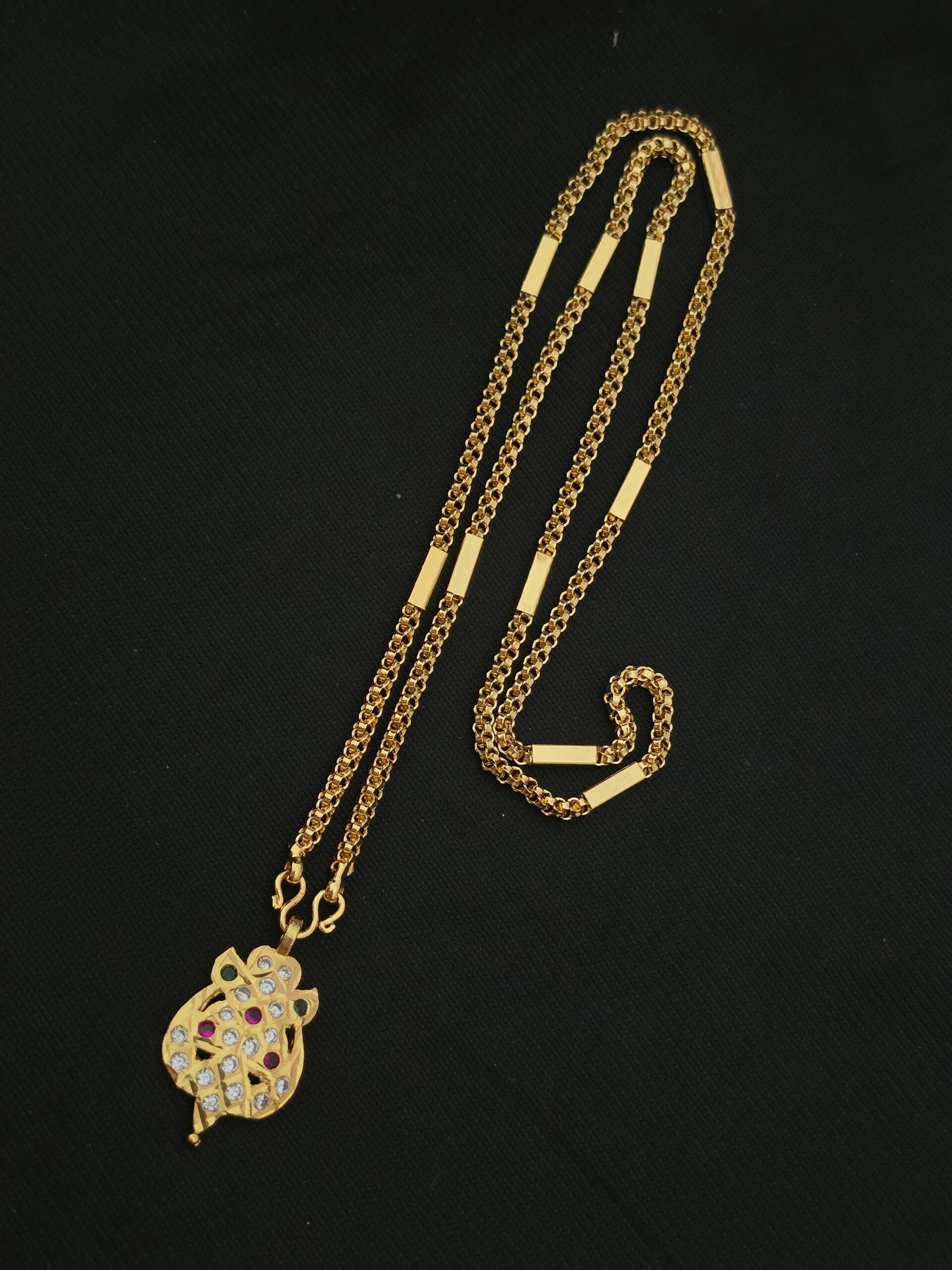 Premium Ad Stone Dollar Chain 28 Inch